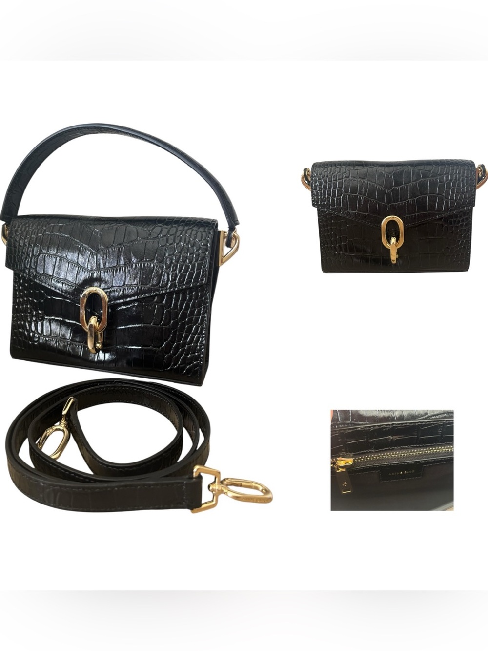 Anine Bing Colette Embossed Leather Mini Bag